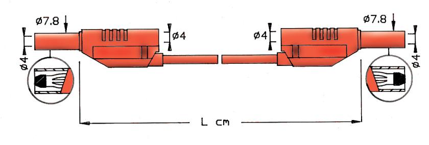 Testledning - 2711, 100cm röd